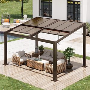 Pergola permanente entièrement en aluminium <span class=keywords><strong>pour</strong></span> patio, <span class=keywords><strong>abri</strong></span> extérieur autoportant - Product Image 1