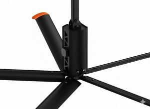 พัดลมอุตสาหกรรมโลหะ RTFANS ขนาด 13 ฟุต แบบแรงลมสูง ความเร็วต่ำ (HVLS) ควบคุมผ่านแอปพลิเคชัน เหมาะสำหรับห้างสรรพสินค้า โรงเรียน ร้านอาหาร และการใช้งานกลางแจ้ง - Product Image 4