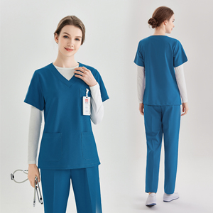 Tenues médicales de haute qualité pour hôpitaux, uniformes de médecin, ensembles infirmiers unisexes, matière Spandex, grandes tailles, vente en gros - Product Image 2