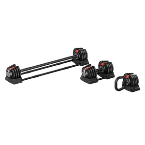 三合一多功能自由重量举重器 21 公斤可调节哑铃壶铃杠铃套装（男士用） - Product Image 4