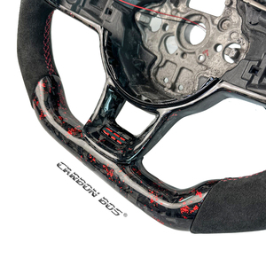 Volant sport en fibre de carbone forgée <span class=keywords><strong>rouge</strong></span>, cuir perforé pour Volkswagen MK7 MK6 MK5 <span class=keywords><strong>Golf</strong></span> R GTI GTS <span class=keywords><strong>GTD</strong></span> GTI <span class=keywords><strong>Golf</strong></span> <span class=keywords><strong>7</strong></span> <span class=keywords><strong>Golf</strong></span> - Product Image 4