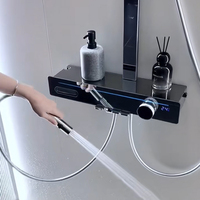 Système de douche Bain et douche Robinetterie de pluie Design Rainfall Waterfall Equipé d'une fonction de massage de la taille Ensembles de douche à tube carré