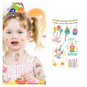 Regalo del Día DE LOS NIÑOS fiesta de <span class=keywords><strong>cumpleaños</strong></span> tatuaje pegatina impermeable diseño de moda papel de arte corporal tatuaje temporal <span class=keywords><strong>para</strong></span> aplicación facial - Product Image 1