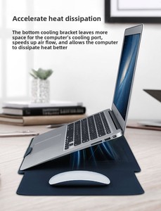 Funda Delgada para Portátil de Cuero PU con Logotipo Personalizado, con Compartimento para Cargador, Impermeable, Soporte para Portátil, para Hombres y Mujeres, Moderna Bolsa de Transporte para PC - Product Image 6