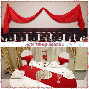ผ้าคลุมโต๊ะงานแต่งงาน ผ้าชีฟองหรูหรา ขนาด 27x120 นิ้ว สำหรับงานเลี้ยงอาหารค่ำ - Product Image 4