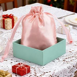 Sacs de rangement personnalisés en satin de soie réutilisables avec cordon de serrage pour cadeaux, bijoux, cosmétiques, maquillage, téléphones portables, chaussures et protection anti-poussière – Luxe et mignons - Product Image 5