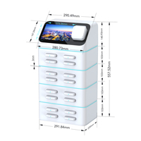 Estación de Alquiler Comercial Fácil de Instalar con 16 Ranuras para Power Banks Portátiles de 8 Pulgadas, Pantalla Publicitaria, Punto de Venta (POS) de Alta Capacidad, Kiosco de Alquiler para Centros Comerciales y Bares