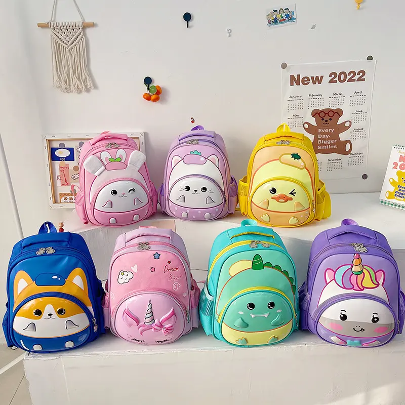 Sac à dos personnalisé de dessin animé pour enfants, vente en gros, plusieurs types de sacs d'école avec animaux mignons pour enfants, 2023