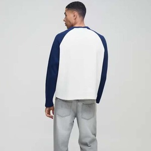 Manufacturer Custom Men's <b>Raglan</b> Long <b>Sleeve</b> <b>T</b> <b>Shirt</b> 100% Cotton Oversized Boxy Crew Neck Baseball Tee - Product Image 2