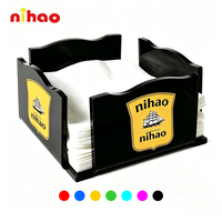 NIHAO Distributeur de serviettes en bois personnalisé pour comptoir de bar, idéal pour restaurants, cafés et hôtels (personnalisation de marque)