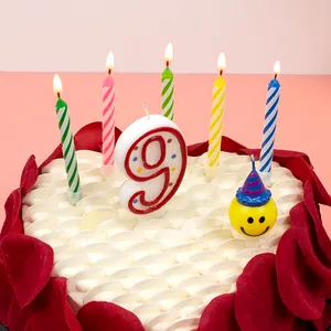 생일 촛불 케이크 장식 촛불 6 개 다채로운 생일 촛불