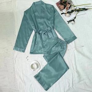 All'ingrosso <span class=keywords><strong>pigiama</strong></span> di seta Sexy Sexy da donna <span class=keywords><strong>pigiama</strong></span> in raso a manica corta per l'estate autunno primavera con dettagli in <span class=keywords><strong>pizzo</strong></span> - Product Image 5