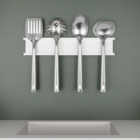 Ensemble d'ustensiles de cuisine avec poignée de qualité en acier inoxydable comprenant un kit de spatule pour la friture et la cuillère à soupe qui fuit pour ustensiles de cuisine