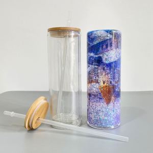 Gobelet en verre à double paroi transparent de 20 oz avec couvercle, idéal pour la sublimation (effet boule à neige) - Product Image 3
