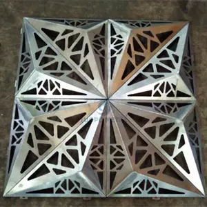 3d carved/perforated 3d aluminum wall facade