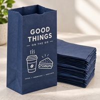 Pochette en papier noir durable ECO, ouverture supérieure, qualité alimentaire, pour emballage de plats à emporter et restauration rapide