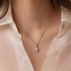 Vente chaude En Acier Inoxydable Coloré Émail papillon Fleur Coeur carré Pendentif Collier En Gros - Product Image 3