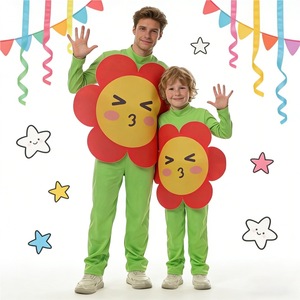 ชุดดอกไม้เข้าชุดสำหรับครอบครัว, ชุดดอกไม้ไอคอนน่ารักตลกสำหรับพ่อ ลูกชาย ลูกสาว, ชุดคอสเพลย์ปาร์ตี้ฮาโลวีนและการแสดงในโรงเรียน - Product Image 3