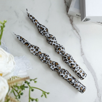 Motif léopard imprimé bougie bâton non parfumé spirale bougies mariage décoration de la maison personnalisé peint bougies coniques en vrac