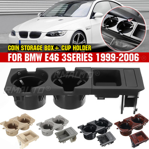 Caja de Almacenamiento Negra de Doble Orificio para Consola Central Delantera de Vehículo, Portavasos + Portamonedas para BMW E46 Serie 3 1999-2006 51168217957 - Product Image 1