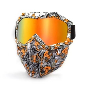 Masque facial aux couleurs vives avec motif floral et crâne, en matériau PC durable, parfait pour Halloween, Black Friday, Noël - Product Image 2