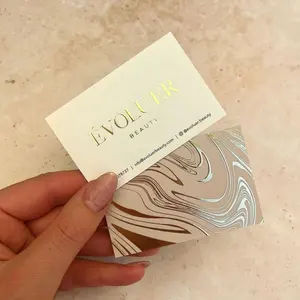 Mini Luxury Black And Cute Small Pink Rose Gold Foil Custom Impression Printing Business Customer Insert Thank You Card