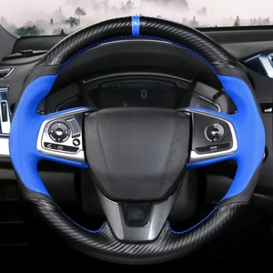 Housse de <span class=keywords><strong>volant</strong></span> de voiture en daim noir antidérapant en cuir véritable pour <span class=keywords><strong>Honda</strong></span> <span class=keywords><strong>Civic</strong></span> 10 2016-2021 CR-V CRV 2017-2021 Clarté 2018-2021 - Product Image 4