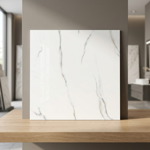 กระเบื้องพอร์ซเลนขัดเงา Arctic Crystal ขนาด 600x600 มม. ลายหินอ่อน Calacatta สำหรับปูพื้นภายใน - Product Image 4