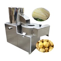 Automatische wortelschiller, aardappelchipsmachine, zoete aardappelreinigings- en snijmachine voor het snijden in plakjes, reepjes en stukjes.
