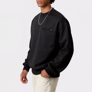 Sweats épais vierges de haute qualité Crop French Terry personnalisé Vintage surdimensionné sweat à col rond pour hommes - Product Image 2