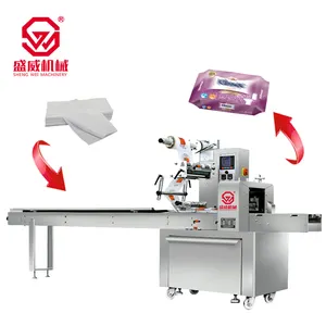 Shengwei máquina de embalagem de pacote de cigarro automática, multifuncional, molhada e fresco, caixa de papel, travesseiro