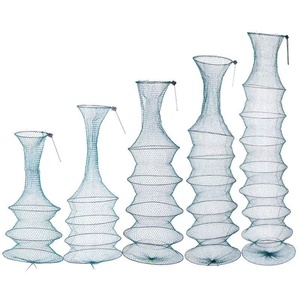 Pêche en <span class=keywords><strong>mer</strong></span>, Portable, pliable, flottant, poisson, crevettes, filet, piège, Cage de gardien de pêche - Product Image 1