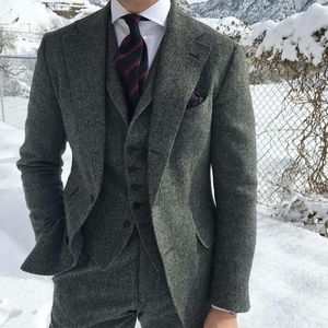 Ultimo Modello di <span class=keywords><strong>Completo</strong></span> Tre Pezzi da <span class=keywords><strong>Uomo</strong></span> con Motivo a Spina di Pesce, <span class=keywords><strong>Grigio</strong></span> Scuro, per Affari ZYL109 - Product Image 1