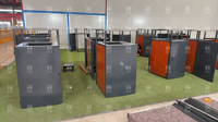 Poubelle extérieure en métal à 2 compartiments, personnalisée en usine, avec cendrier central intégré, poubelle de tri, bac à déchets extérieur
