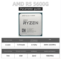 AMD Ry Zen 5 5600G 6-Core 12-Thread Unlocked Desktop Processor with Radeon Graphics AM4 Socket