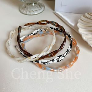 Serre-tête simple en acétate torsadé pour <span class=keywords><strong>femme</strong></span>, style japonais et coréen, fait main, antidérapant, pour maintenir les cheveux lors du lavage du <span class=keywords><strong>visage</strong></span> 2026 - Product Image 1