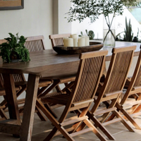 Chaise de salle à manger pliable en bois massif rétro nostalgique pour une utilisation en extérieur sur balcon, cour, hôtels et complexes hôteliers