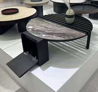 Table basse de style italien classique et luxueuse avec rangement, table centrale de haute qualité, ensemble de tables basses design pour salon, pour la maison