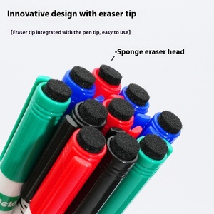 Stylo marqueur de tableau blanc micro-poreux tête de gomme de vente chaude transfrontalière pour dessin peinture enregistrement couleurs d'encre rechargeables - Product Image 4