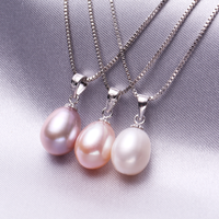 Colliers de perles d'eau douce naturelles de 8 à 9 mm, en argent 925, vente en gros, ensembles de bijoux de mariage