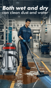 博硕工业电动干湿两用吸尘器 35L 金属结构 手动移动式设计 220V 1500W 1年保修 - Product Image 4