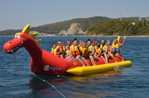 3 Têtes de <span class=keywords><strong>Monstres</strong></span> de Mer Grand Bateau Dragon Gonflable Tubes de Ski Nautiques à 3 Voies Banana Boat Drag Surfing Juegos Inflables - Product Image 6