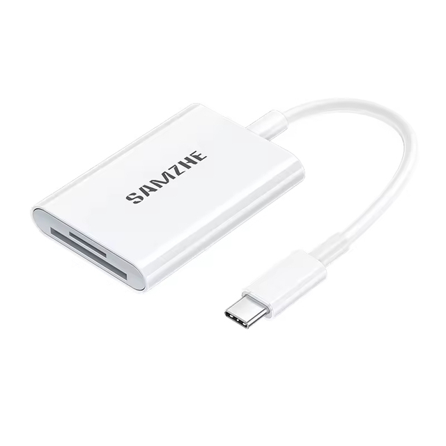 SAMZHE External Type-C USB-C 3.0 High Speed Card Reader SD/TF Compatible UHS-I/II for iPhone 17/16 Camera Dash Cam Memory Card