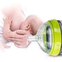 Anti Colique Silicone nouveau-né bébé boire tétine d'eau sipper sippy bouteille avec paille pour bébés allaités