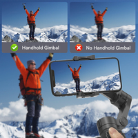 Stabilisateur de cardan pliable 3-en-1 pour téléphone portable L9 avec tige intégrée, suivi IA et lumière LED pour Vlog et Selfie 5.3