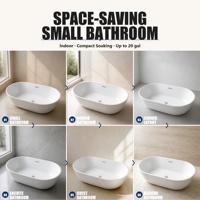 Baignoire d'angle compacte en acrylique blanche à encastrer avec robinet inclus pour petite salle de bain intérieure moderne
