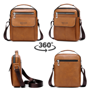 Bolso de Hombro WEIXIER para <span class=keywords><strong>Hombre</strong></span>, Material PU, con Tapa Abatible y Bolsillos Laterales Tridimensionales, Material PU Resistente, Apto para Uso Diario - Product Image 5