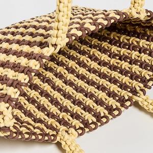 Bolso Tote Bohemio de Ganchillo Personalizado para Mujer, Gran Capacidad, Diseño Abierto, Duradero, con Nudos, Rayas, para Viajes, Verano, Otoño, Portátil - Product Image 2