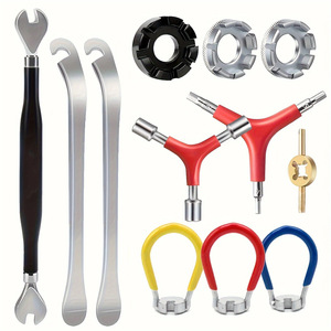 Mini <span class=keywords><strong>clé</strong></span> à rayons de vélo, outil de réparation, <span class=keywords><strong>clé</strong></span> à douille <span class=keywords><strong>double</strong></span> tête avec poignée, <span class=keywords><strong>clé</strong></span> à moyeu durable pour VTT et BMX - Product Image 2