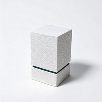 Boîte à parfum rigide personnalisée, écologique et faite à la main, avec couvercle et base, en papier spécial gaufré texturé et insert en mousse EVA
